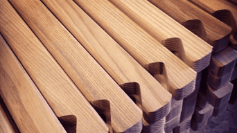 Close-up of wooden frame for yurta, showcasing durable construction.
